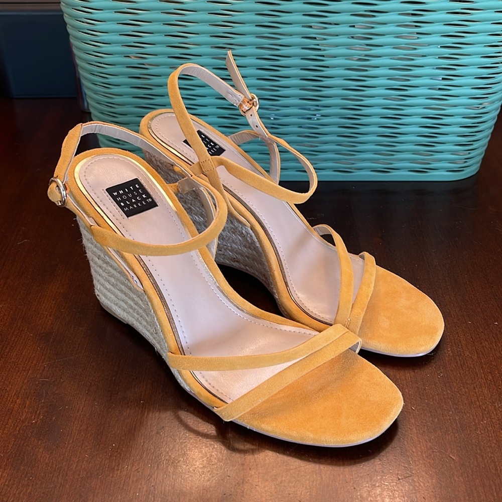 NWOT White House Black Market Strappy Wedge Sandals - Picture 1 of 8